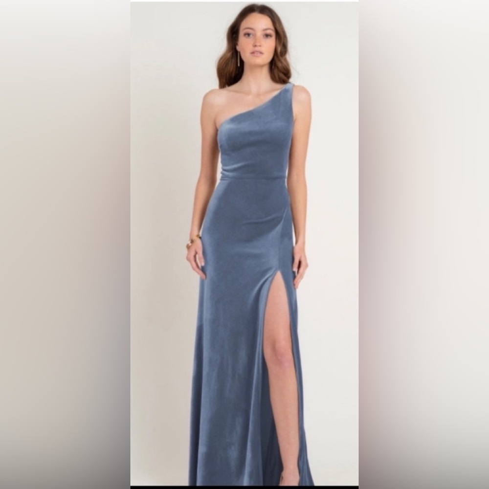 BHLDN One-Shoulder Dress in Slate Blue